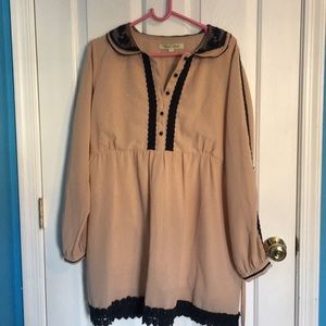 Frock and Frill. Blush colored tie back dress.